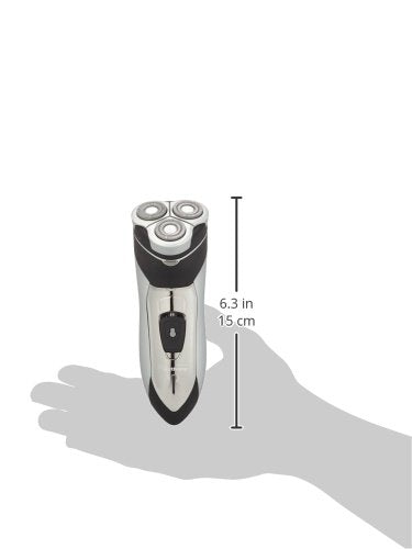 Paul Anthony Pro Series 3 Titanium Mens Cordless Rotary Shaver / 3 Titanium Steel Flexible Heads / 40 Minute Usage / Washable Head / Comfortable Rubberised Grip - Silver / Black - H5010BK Rotary Shaver Pro - NewNest Australia