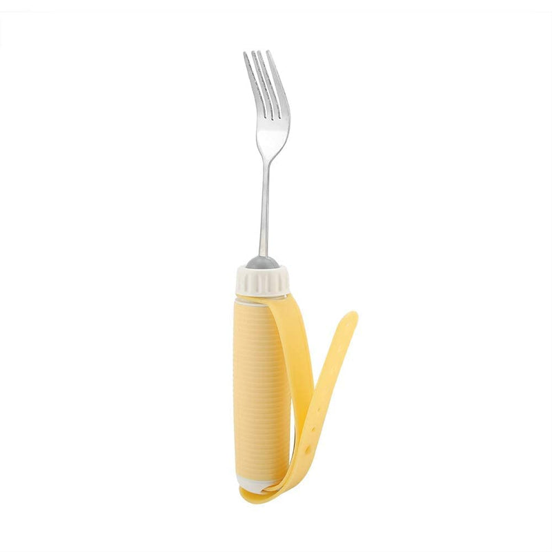 Cutlery For Parkinson Patients, Parkinson Spoon, Children'S Spoon Curved With Soft Handle, Stainless Steel Spoon Everyday Aid Cutlery For Disabled Patients Arthritis Elder, 9.6 Inches (Fork) - NewNest Australia