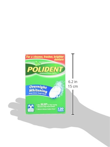 Polident Overnight Whitening Antibacterial Denture Cleanser Effervescent Tablets, 120 count - NewNest Australia