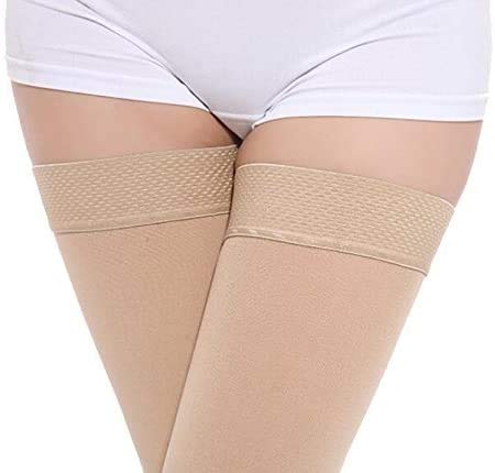 TOFLY® Thigh High Compression Stocking Footless, 15-20mmHg & 20-30mmHg Compression Socks with Silicone Band, Varicose Veins 3X-Large 15-20mmhg Beige - NewNest Australia