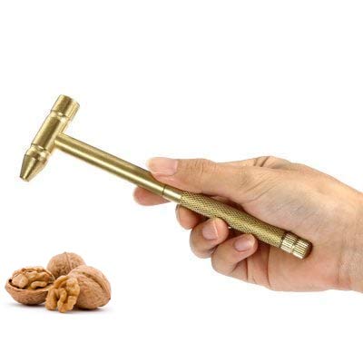 Kinobo 6 in 1 Mini Multifunction Copper Hammer & Screwdriver Hand Tools Ideal for Watchmaker Jewelers and Eating Walnuts. (Gold) Gold - NewNest Australia