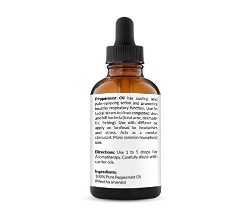 NaturoBliss Peppermint Essential Oil, 100% Pure and Natural Therapeutic Grade, Premium Quality Peppermint Oil, 4 fl. Oz - Perfect for Aromatherapy and Relaxation - NewNest Australia