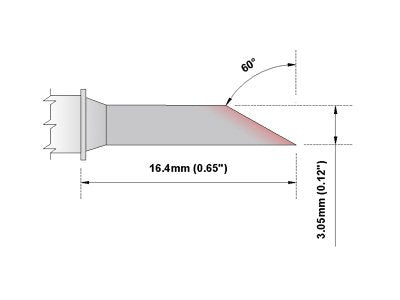 Thermaltronics M8LR401 Hoof Long Reach 60deg 3.05mm (0.12in) interchangeable for Metcal SMTC-8170 - NewNest Australia