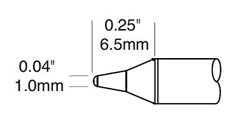 Metcal STTC-101P STTC Series Soldering Cartridge for Most Standard Applications, 775°F Maximum Tip Temperature, Conical, Optimized Geometry for Best Thermal Performance, 1.0mm Tip Size, 6.5mm Tip Length - NewNest Australia