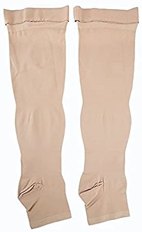 PEDIMEND Compression Thigh Highs Open Toe Stockings (1PAIR – 2PCS) | Anti-Fatigue Slimming Compression Socks | Best Leg Support Hose for Varicose Vein Treatment (BEIGE) - NewNest Australia