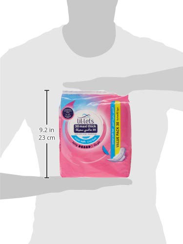 Lil-Lets Maxi Thick Period Pads X 30| Long Absorbency| with Wings | 1 Pack of 30 Maxi Pads |for Medium to Heavy Flow | Unscented | Super Soft Comfort Cover | Super Absorbency Towel - NewNest Australia