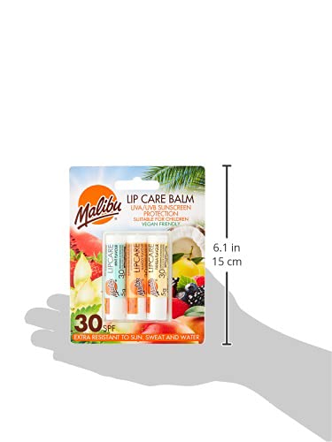 Malibu Blister Lipbalm with SPF30, Mint/Mango/Vanilla 12 ml, (Pack of 1) - NewNest Australia