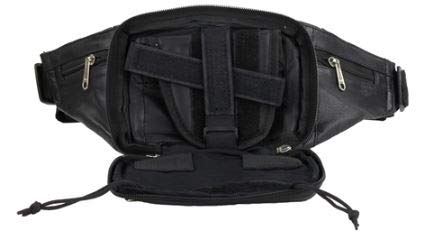 Liberty Leather - Black - Genuine Sheep Nappa Leather Compact Waist Bag | Multi-Pocket Fanny Pack for Outdoor Use, Travel | Adjustable Waist Strap Bum Pack for Walking, Cycling, Running, Gyming, Fashion. Gb1 - NewNest Australia