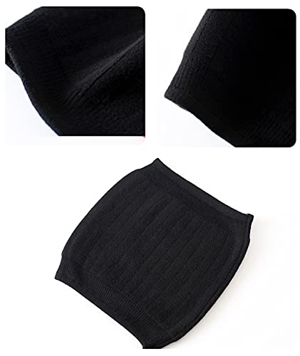 Thermal Cashmere Knit Lumbar Warmer Lower Back Support Belt Brace Stomach Kidney Warmer Abdominal Binder Waist Trimmer Band Postpartum Belly Wrap - Warming Kidney & C Section Surgical Recovery S-suggest 40-50KG Black - NewNest Australia