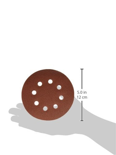 POWERTEC - 45012K 45012 120 Grit 5 Inch Sanding Disc | 8 Hole Hook and Loop Backing Pad | Aluminum Oxide Round Sandpaper Disc for Random Orbit Sander – 25 Pack - NewNest Australia