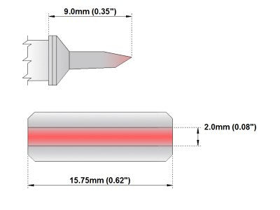 Thermaltronics M7LB126 Blade Tip 15.75mm (0.62in) interchangeable for Metcal SMTC-161 - NewNest Australia