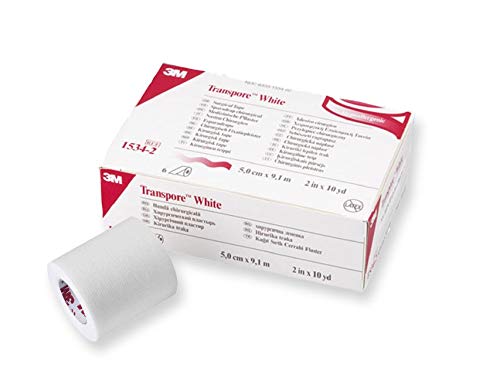 3M Transpore White Perforated Surgical Plaster With Rayon And Polyester Backing, Delicate, Bi-Directional, Hypoallergenic, Breathable, Size 51Mm X 9.14M, Pack Of 6 Rolls - NewNest Australia