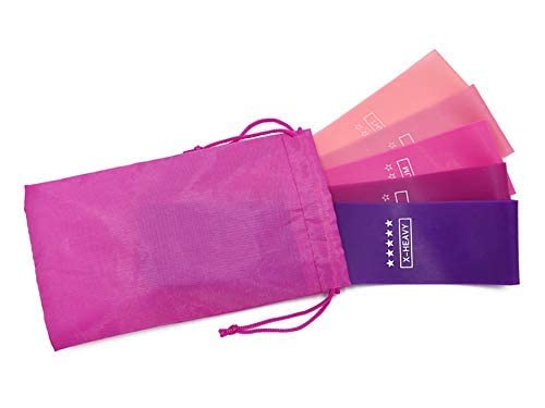 Premium Latex Resistance Bands Stretch Exercise Band Ankle Weights Workout Fitness Gym Yoga Pilates Strength Training Bands for Legs and Glutes with Gliding Discs [Set of 5 Bands] - NewNest Australia