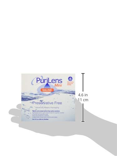 Purilens Mini Preservative Free Saline Six (60-mL) Bottles, Clear, 2 Fl Oz (Pack of 6) - NewNest Australia