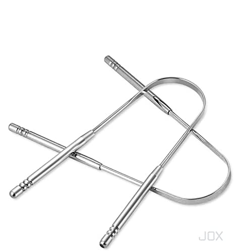 JOX Tongue Scraper Naturally Anti-Microbial - 100% Stainless Steel Tongue scrapers Tongue Care Tool Best Metal Tongue Cleaner and Bad Breath for Adults Oral Hygiene Includes 1 Cotton Bag (2) 2 - NewNest Australia