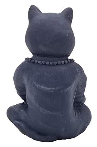 NewNest Australia - RK Collections Buddha Cat Statue in Meditating Cat Figurine Pose for Zen Cat Memorial Or Spiritual Decor. Dhyana Mudra Pose Yoga. Meditating Kitty. 