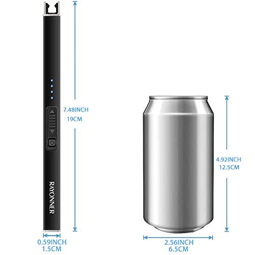 RAYONNER Lighter Electric Lighter Candle Lighter Rechargeable USB Lighter Arc Lighter Black 1 Count - NewNest Australia