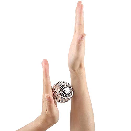 Chi-Enterprise - Two Magnetic Massage Balls - Small | Fascia Balls For Self-Therapeutic Acupressure Treatment | Contents: 2 Hedgehog Balls In Gold, Each 32 Mm Diameter And 228 Acupressure Needles - NewNest Australia