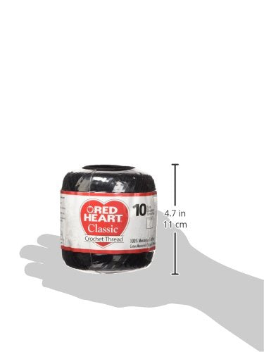 Coats Crochet Red Heart Classic Crochet, Thread Size 10, Black (144-12) - NewNest Australia