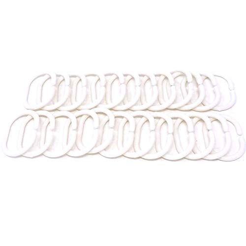 yueton 24 Packs Plastic Shower Curtain Rings Hooks Buckle 180°Rotating Bathroom Shower Window Rod Rustprooof - NewNest Australia