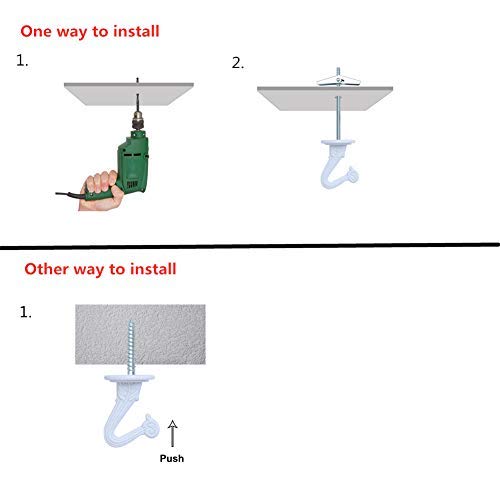 NewNest Australia - 6 Sets White Ceiling Hooks for Hanging Plant, Heavy Duty Swag Toggle Hooks with Hardware 