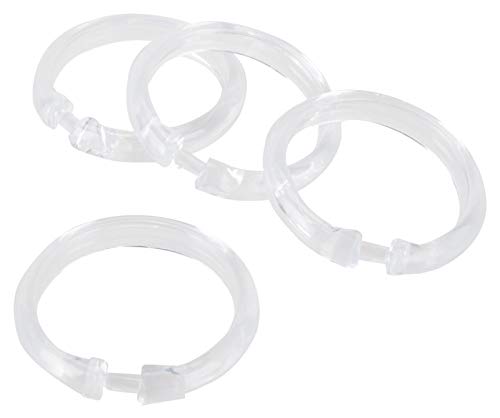 Rocky Mountain Goods Clear Plastic Curtain Rings - 12 Pack - Click securely in Place - Unbreakable Plastic - True O Ring Design - Slides Easily Without Screeching Like Metal (Clear) - NewNest Australia