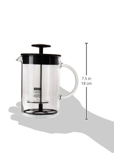 NewNest Australia - Bodum 1446-01US4 Latteo Manual Milk Frother, 8 Ounce, Black 