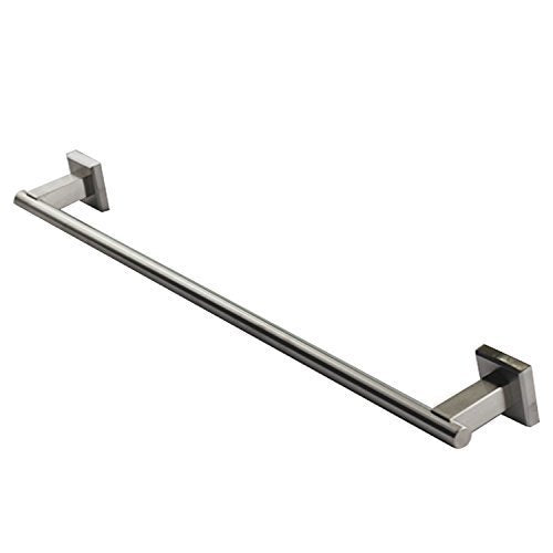 QT Home Decor Premium Modern Single Towel Bar Rack w/Square Base (24 Inches)- Brushed Finish, Made from Stainless Steel, Water and Rust Proof, Wall Mounted, Easy to Install - NewNest Australia