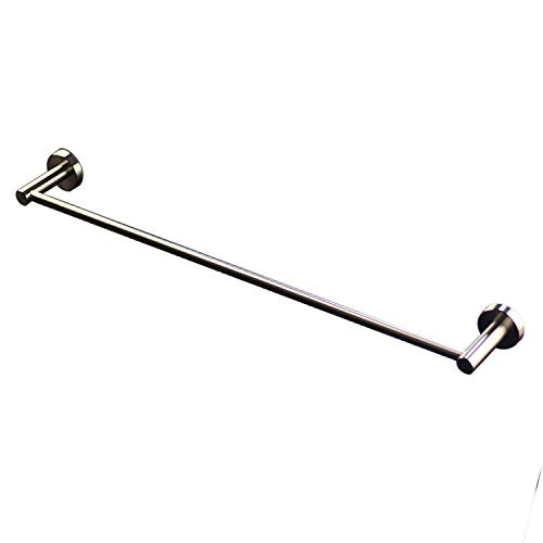 QT Home Decor Premium Modern Single Towel Bar Rack w/Round Base (24 Inches)- Brushed Finish, Made from Stainless Steel, Water and Rust Proof, Wall Mounted, Easy to Install - NewNest Australia