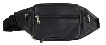 Liberty Leather - Black - Genuine Sheep Nappa Leather Compact Waist Bag | Multi-Pocket Fanny Pack for Outdoor Use, Travel | Adjustable Waist Strap Bum Pack for Walking, Cycling, Running, Gyming, Fashion. Gb1 - NewNest Australia