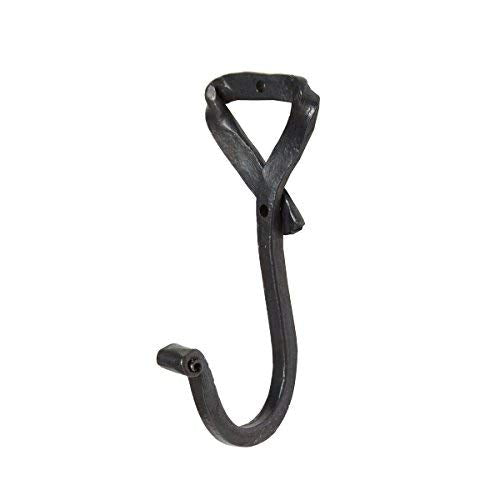 NewNest Australia - GoCraft Handmade Wrought Iron Coat Hook | Hook for Coats, Hats, Scarves, Keys | Forged Metal Decorative Colonial Wall Décor 