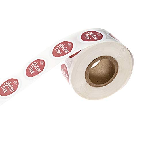 Rose Pink Gluten Free Stickers / 1" 500 Circle Labels/Chic Design with Foliage Aesthetic - NewNest Australia