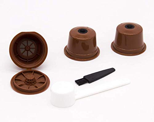LIGICKY Set of 3 Refillable Coffee Capsules Cup Filter for Caffitaly Coffee Machine Supplies with Spoon and Cleaning Brush - NewNest Australia