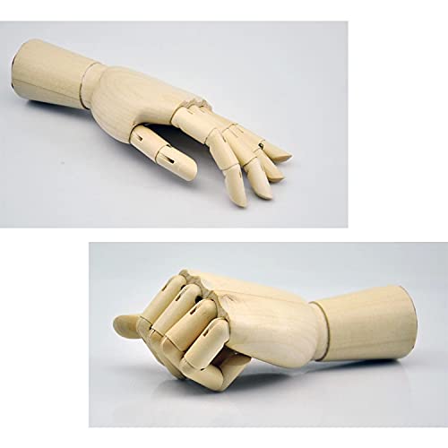 Wood Artist Drawing Manikin Articulated Mannequin with Wooden Flexible Fingers 10" Left Hand (10 inches-Left Hand) 10 inches-left hand - NewNest Australia