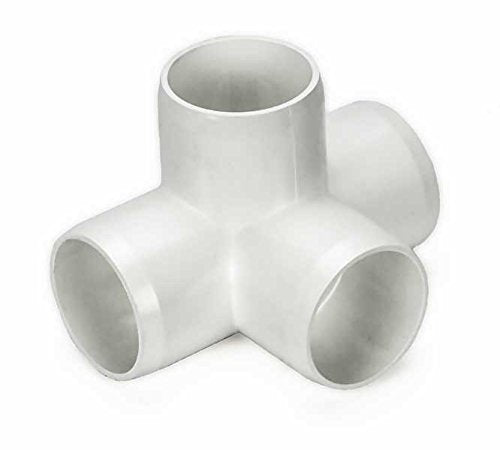 Circopack 1-1/2 Inch 4-Way LT Ell Tee Furniture Grade PVC Elbow Fitting Connectors for Use with Schedule 40 1-1/2 Inch PVC Pipes (2 Pieces) (4-Way) - NewNest Australia