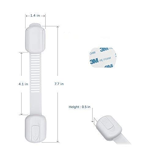 Cabinet Locks for Babies - 6 Baby Proofing Straps - Refrigerator Lock, Child Proof Locks for Cabinet Doors, Toilet Seat - Easy to Install - by Eco-Baby - NewNest Australia