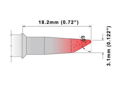 Thermaltronics S80DS023 Hoof 60deg 3.10mm (0.122in) interchangeable for Metcal SSC-839A - NewNest Australia