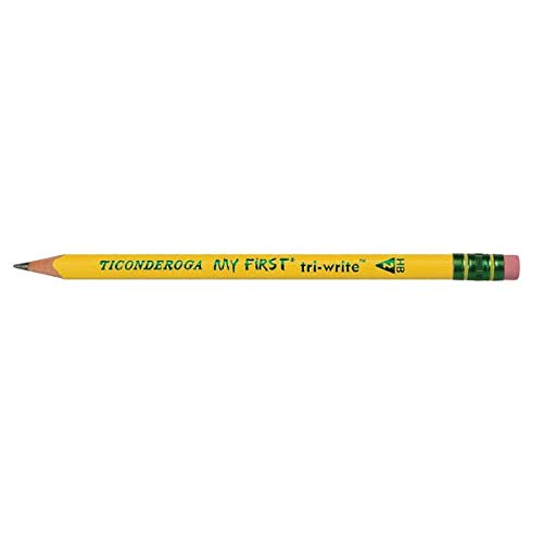 Ticonderoga® Tri-Write Beginners' Pencils with Erasers, 2 Soft, Yellow Barrel, Pack of 36 w/ Erasers - NewNest Australia