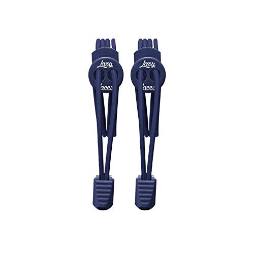 LAZY LACES ™ Elastic No Tie Lock Shoelaces for Sports, Walking, Trekking & Running | Toddlers, Kids, Adults, Elderly, Disabled & People with Low Mobility Plain Navy Blue - NewNest Australia