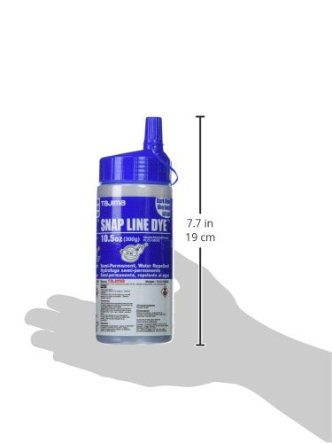 TAJIMA Marking Chalk - Blue 10.5 oz (300g) Semi Permanent Snap-Line Dye with Durable Bottle & Easy-Fill Nozzle - PLC3-DB300 - NewNest Australia