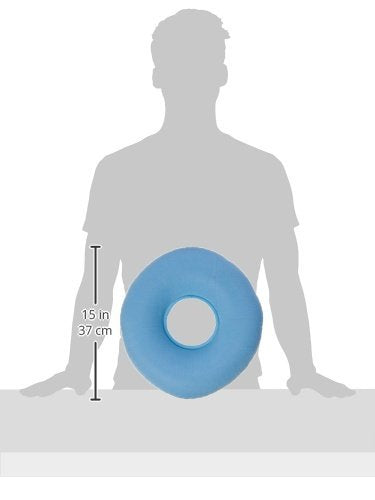 Inflatable Pressure Relief Ring Donut Support Cushion. Comfort & Posture, Ideal For Travel. Helps Relieve Back, Hip, Pregnancy, Post Pregnancy Pain & Discomfort. Distributes Weight Evenly. Blue/Grey - NewNest Australia