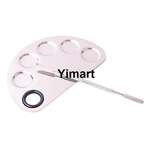 Yimart® Pro Stainless Steel Makeup Cosmetic Artist Five Holes Mixing Pallete Spatula - NewNest Australia