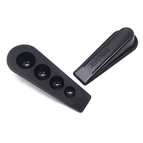 DragonFruitee Heavy Duty Door Stoppers, Rubber Door Wedge Anti-Slip Door Stopper Designed for Most Floor Surfaces - Ideal for Office, Home, Kitchen Door ( Pack of 2) - Black - NewNest Australia