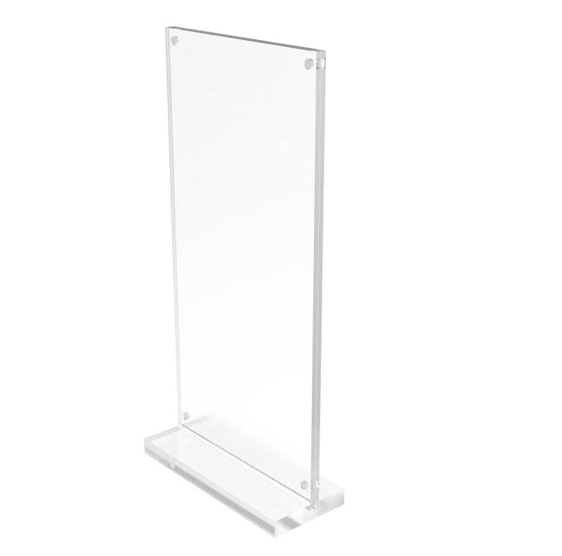 FixtureDisplays® 4 x 9 (Inside Magnet Dims) Acrylic Sign Holder with Magnets, T-Style - Clear19038 19038 - NewNest Australia