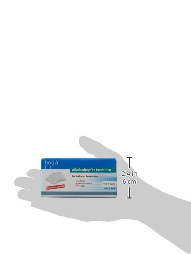 Höga-Pharm Premium alcohol swabs, for external use, tear-resistant, ready to use, 2-ply, pack of 1 (1 x 100 pieces) - NewNest Australia