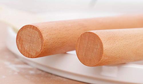 NewNest Australia - VNDEFUL 2PCS Solid Wood Rolling Pin Kitchen Baking Tool and Dough Stick Hand Rolling Pin Dumpling Wrappers 