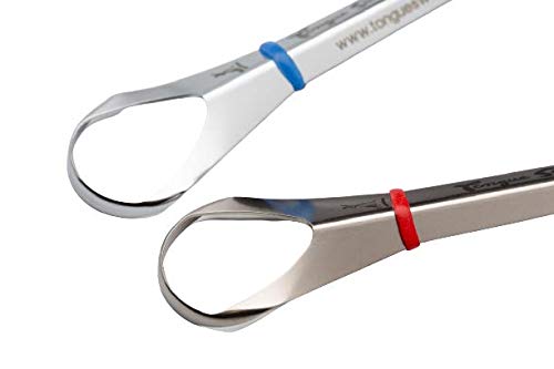Tongue Sweeper Model P Medical Grade, Dishwasher Safe, Stainless Steel Tongue Cleaner, Reduce Bad Breath and Improve Taste, Preferred by Leading Dental Schools for Oral Hygiene, (1 Count) - NewNest Australia