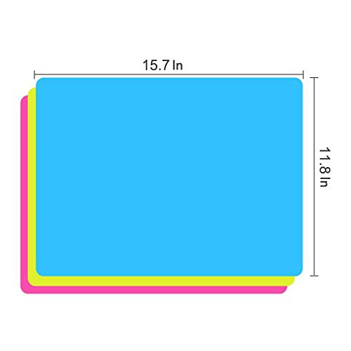 NewNest Australia - 3 Pack Extra Large Silicone Sheets for Crafts, Liquid, Resin Jewelry Casting Molds Mat, Multi-Purpose Food Grade Silicone Placemat. 15.7” x 11.8” (Blue & Rose Red & Green) 