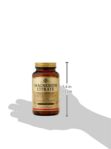 Solgar Magnesium Citrate, 120 Tablets - Promotes Healthy Bones - Supports Nerve & Muscle Function - Non GMO, Vegan, Gluten Free, Dairy Free, Kosher - 60 Servings - NewNest Australia