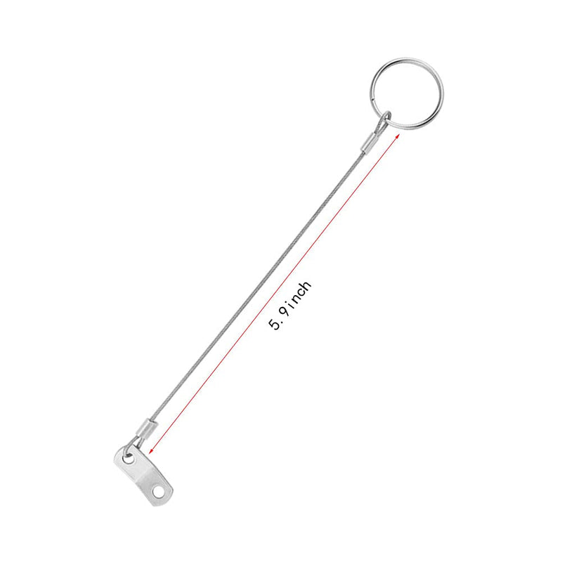 brandname Wwxuanke Stainless Steel Lanyard 316 Cable Tether Safety Wire Marine Hardware for Loss Prevention 1 Loop with Quick Release Ring and Rubber Coating 6 Pcs, silver white - NewNest Australia